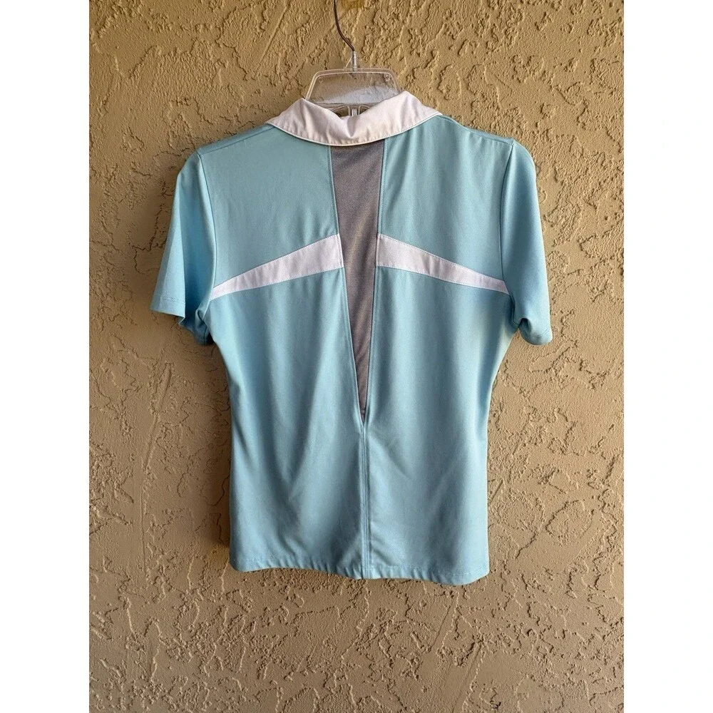 Annika Cutter & Buck Blue White Performance Golf Women’s Small Golf Polo Shirt - Picture 5 of 12